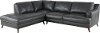 Gray Leather 2 Piece Sectional Sofa with LAF Chaise - Caruso