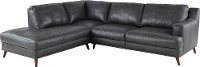 Gray Leather 2 Piece Sectional Sofa with LAF Chaise - Caruso