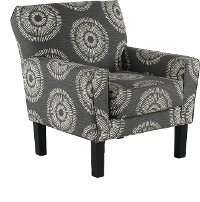 Casual Contemporary Sunburst Gray Accent Chair - Raven
