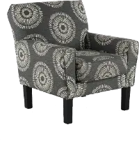 Raven Casual Contemporary Sunburst Gray Accent Chair