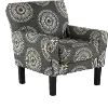 Raven Sunburst Gray Accent Chair