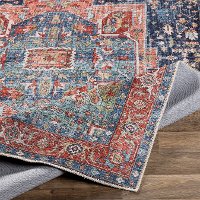 AML2311-5373 5 x 7 Medium Traditional Teal and Blush Area Rug - Amelie-6