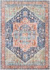 AML2311-710102 8 x 10 Large Traditional Teal and Blush Area Rug - Amelie