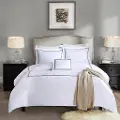 White and Black Lux Hotel Queen 5 Piece Bedding Collection