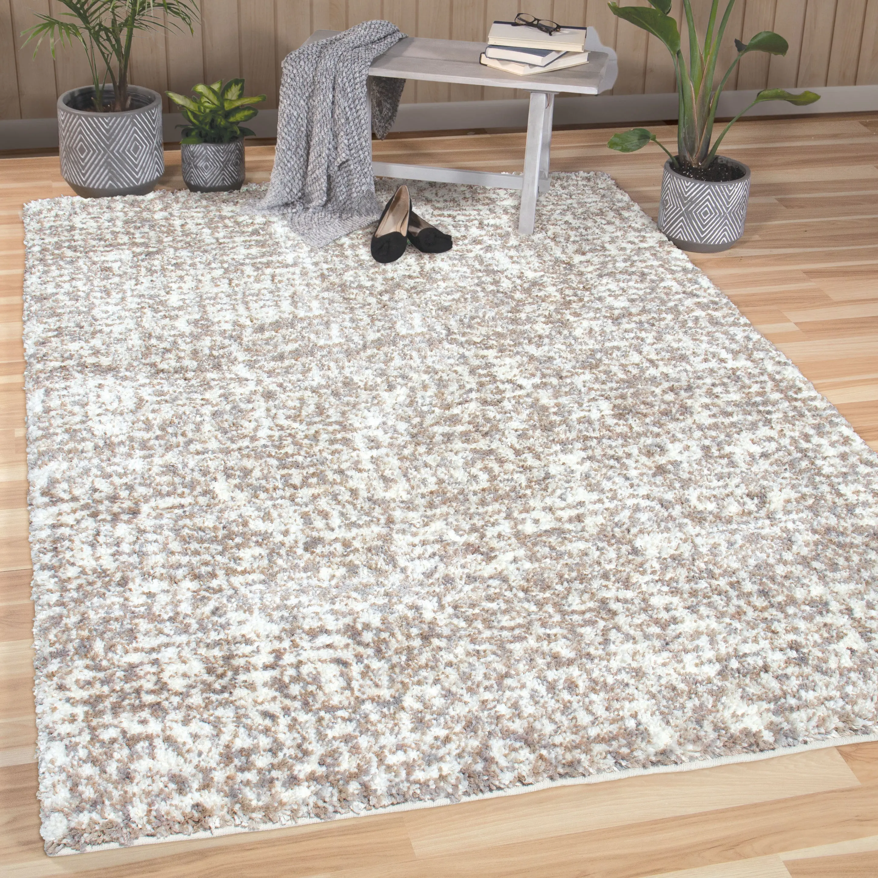 JA03 Cottontail 5' x 8' Medium Ditto White Area Rug-2