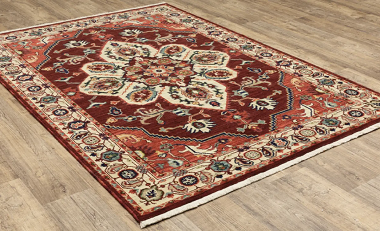 8 x 10 Large Red and Ivory Area Rug - Lilihan-3
