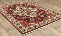 8 x 10 Large Red and Ivory Area Rug - Lilihan-3