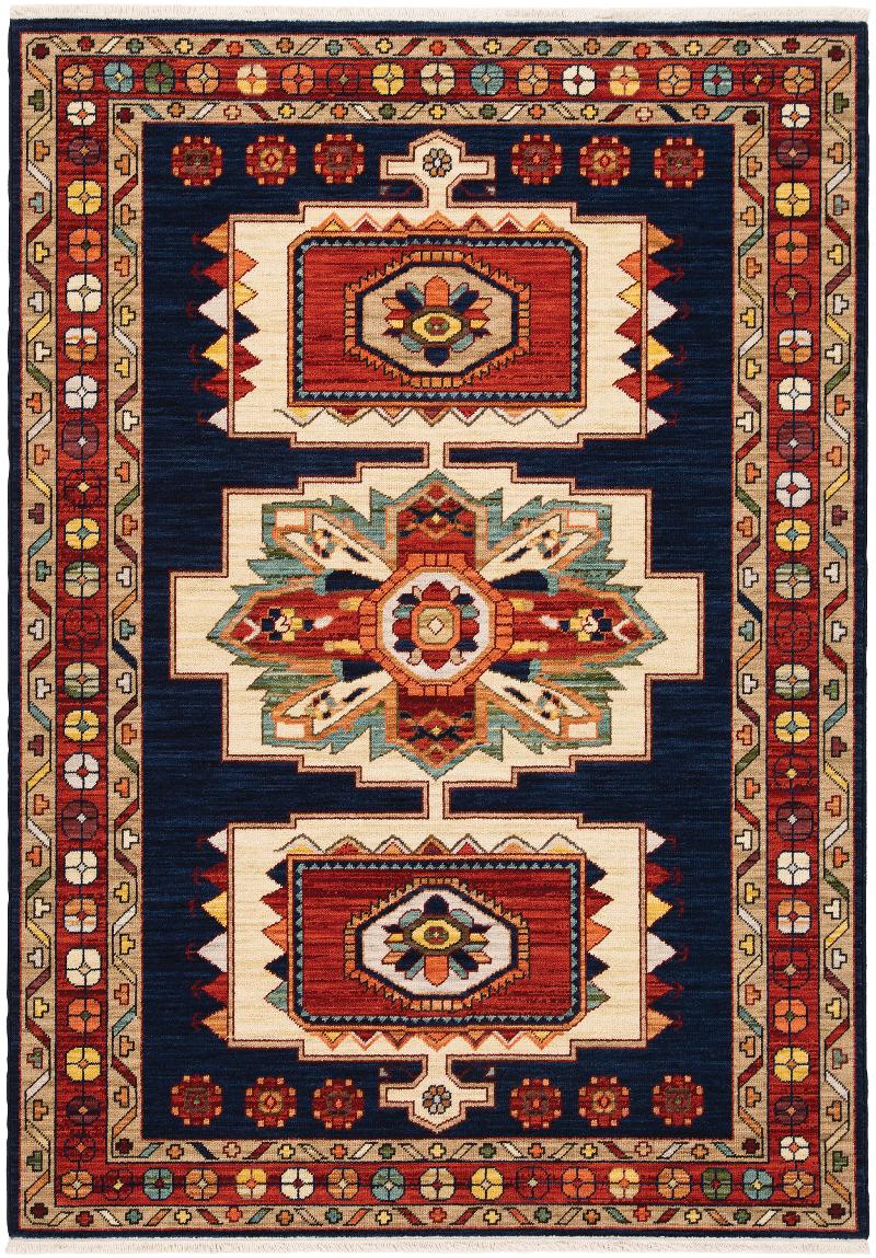 5 X 8 Medium Blue And Red Area Rug, Rc Willey Rugs