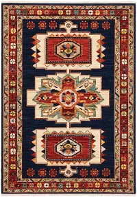 Lilihan 5 x 8 Blue and Red Area Rug