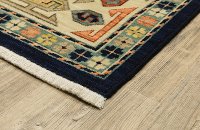 5 x 8 Medium Blue and Ivory Area Rug - Lilihan-2