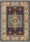 Lilihan 5 x 8 Medium Blue and Ivory Area Rug