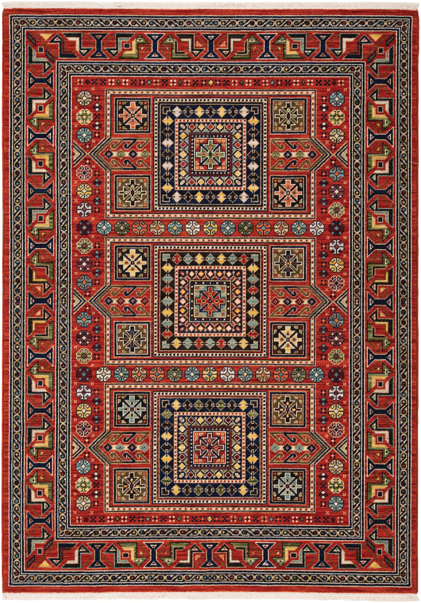 5 x 8 Medium Red and Multi Area Rug - Lilihan-1