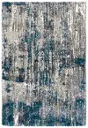 5 x 8 Medium Abstract Blue and Gray Shag Rug - Aspen
