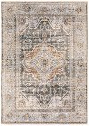 5 x 8 Medium Medallion Gray and Blue Area Rug - Maharaja