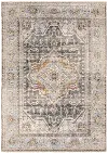 5 x 8 Medium Medallion Gray and Blue Area Rug - Maharaja