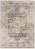 Maharaja 5 x 8 Medallion Gray and Blue Area Rug