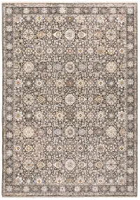 5 x 8 Medium Traditional Ivory and Gray Area Rug - Maharaja