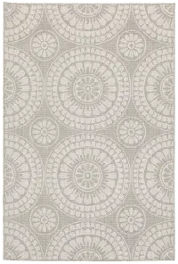 8 x 10 Large Gray and Ivory Indoor-Outdoor Rug - Portofino