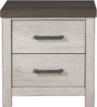 Contemporary Whitewash Nightstand - Riverwood