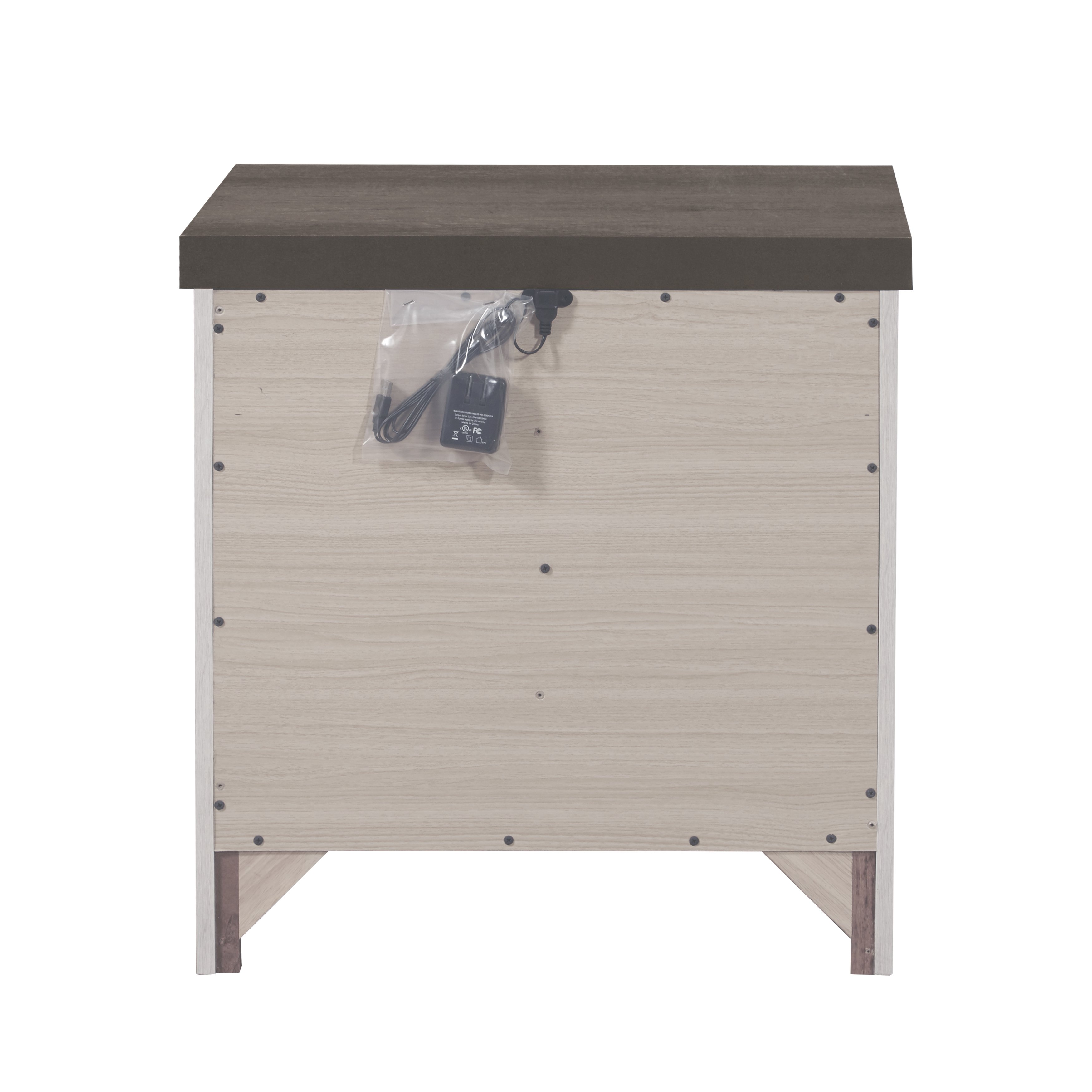 Contemporary Whitewash Nightstand - Riverwood-4