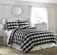 Black and White Buffalo Check Camille Super Queen Comforter Set