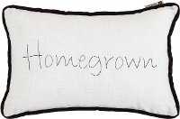 Black and White Homegrown Embroidered Throw Pillow