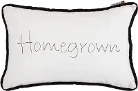 Black and White Homegrown Embroidered Throw Pillow