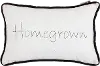 Clearance Black and White Homegrown Embroidered Throw Pillow