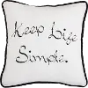 Clearance Black and White Keep Life Simple Embroidered Throw Pillow