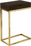 Cappuccino and Gold Accent Table with Drawer