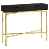 Cappuccino Hall Table with Gold Legs