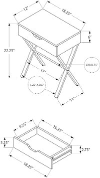 Modern Cappuccino Dark Brown Accent Table with Gold Legs-5