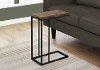 Contemporary Brown Accent Table with Black Legs