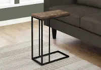 Contemporary Brown Accent Table with Black Legs