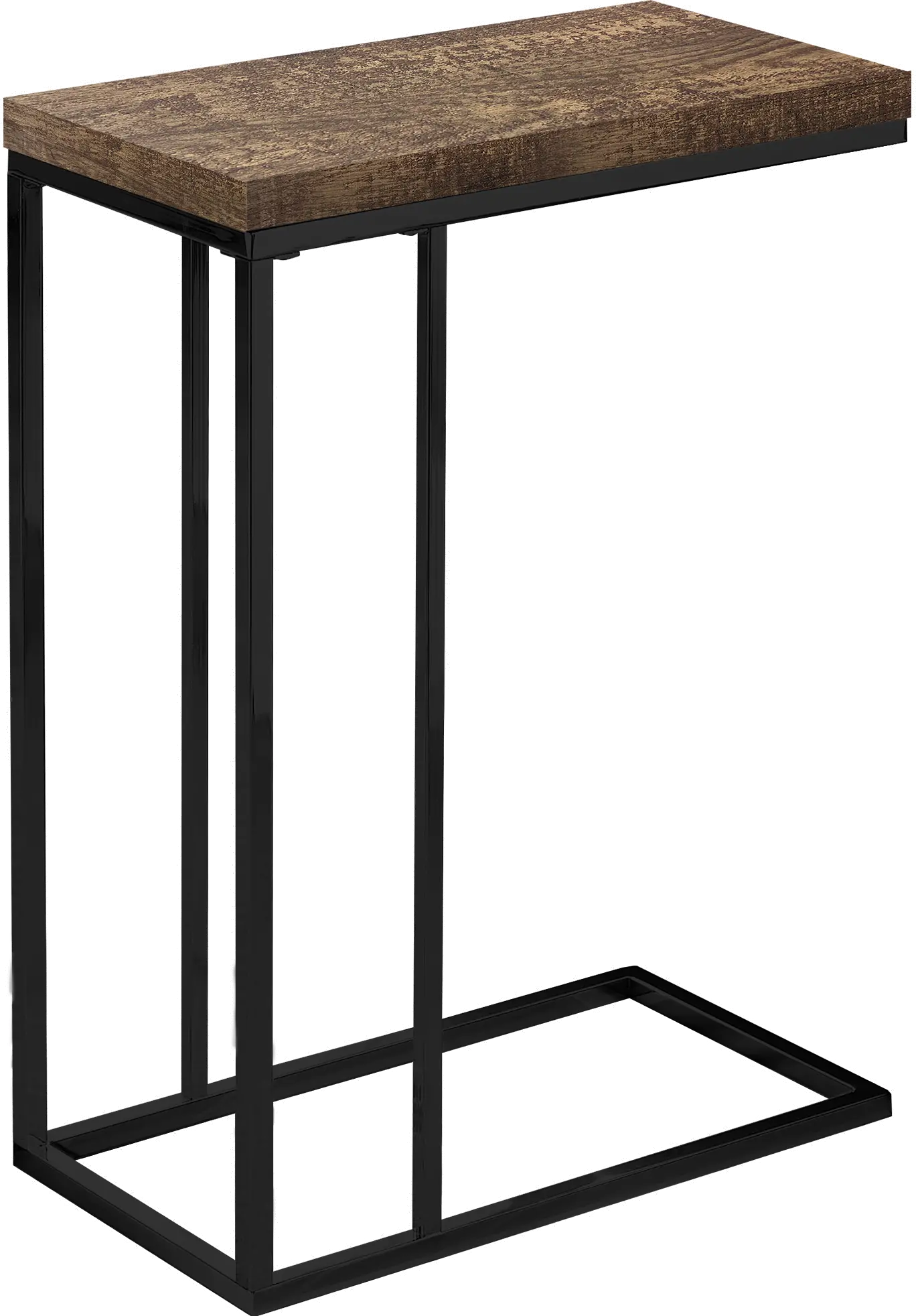 Contemporary Brown Accent Table with Black Legs-3