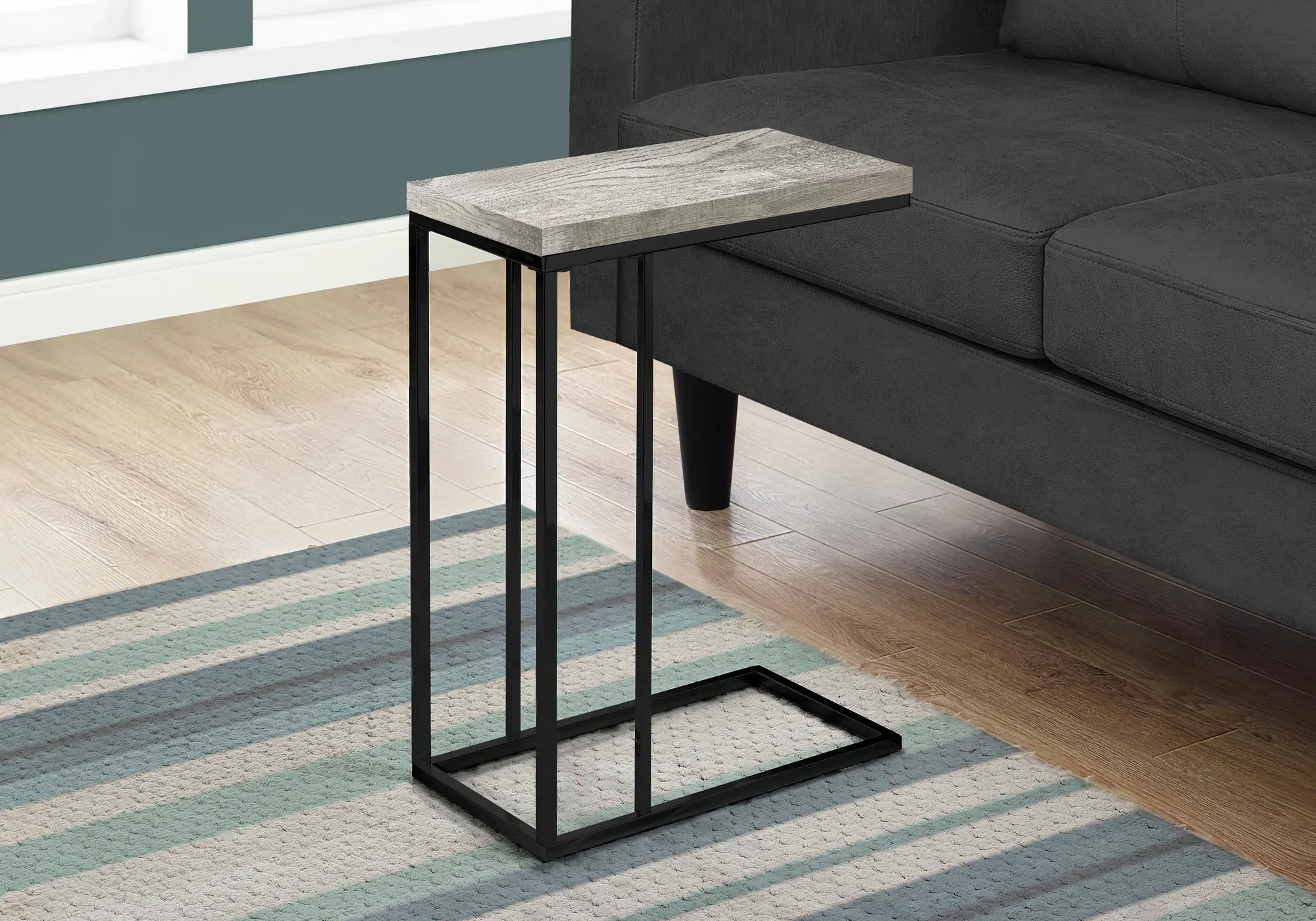Contemporary Gray Accent Table with Black Legs-1