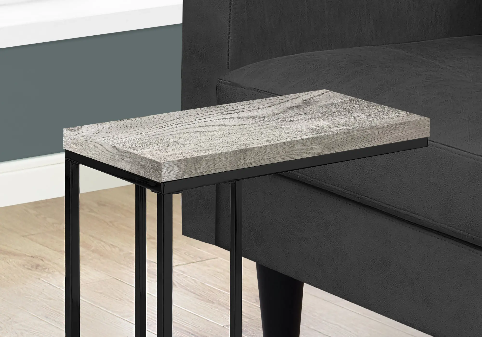 Contemporary Gray Accent Table with Black Legs-2