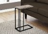 Contemporary Taupe Accent Table with Black Legs