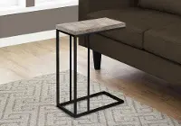 Contemporary Taupe Accent Table with Black Legs