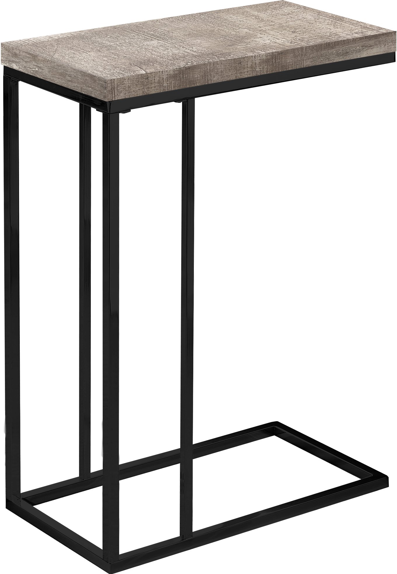 Contemporary Taupe Accent Table with Black Legs-3