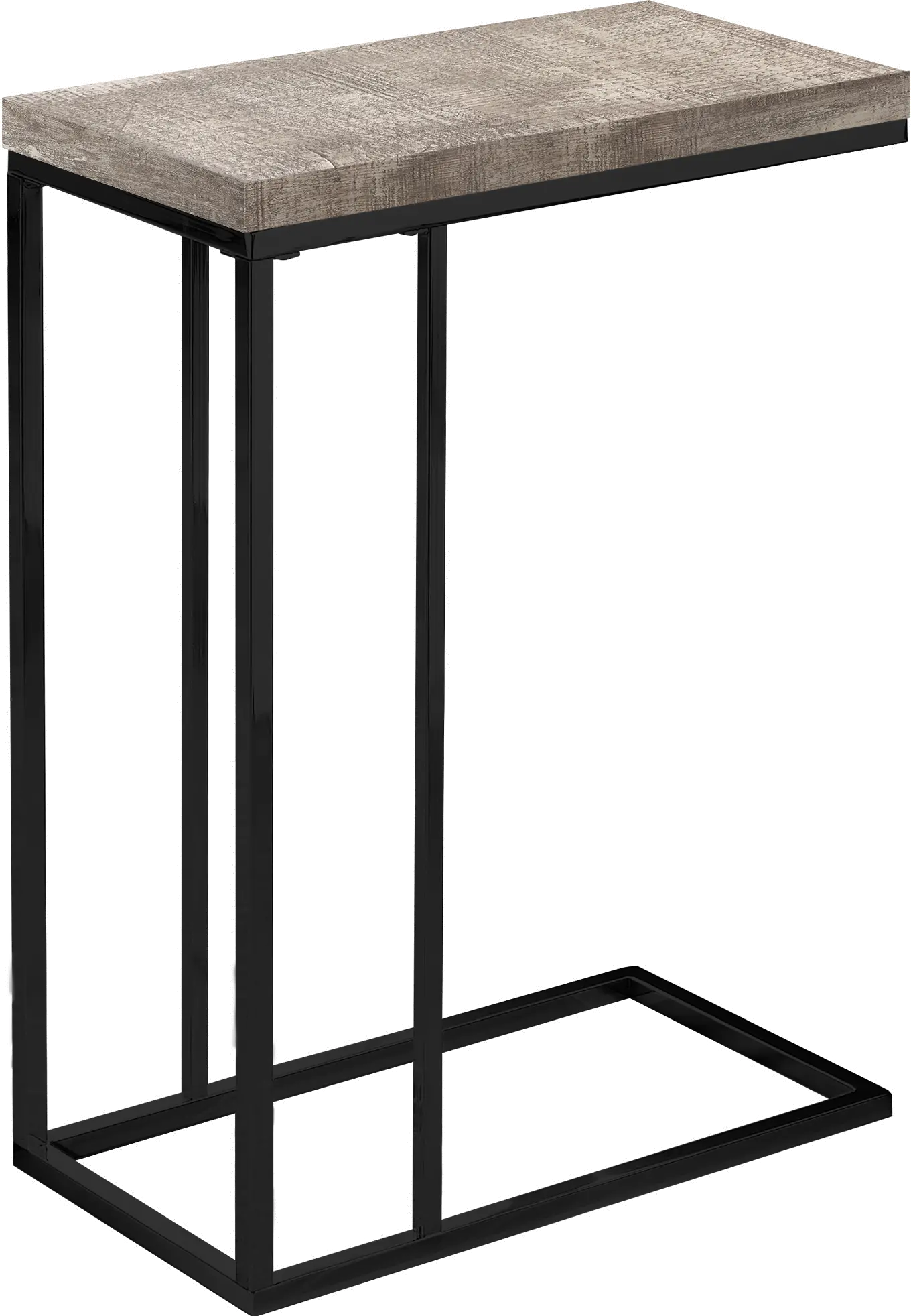Contemporary Taupe Accent Table with Black Legs-3
