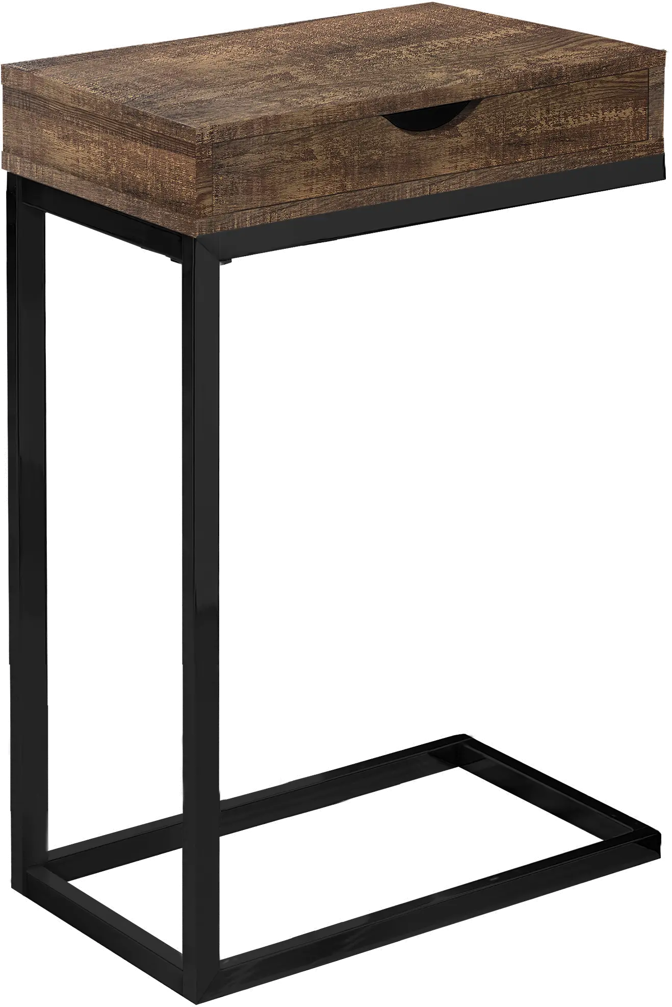 Contemporary Brown Accent Table with Drawer-3