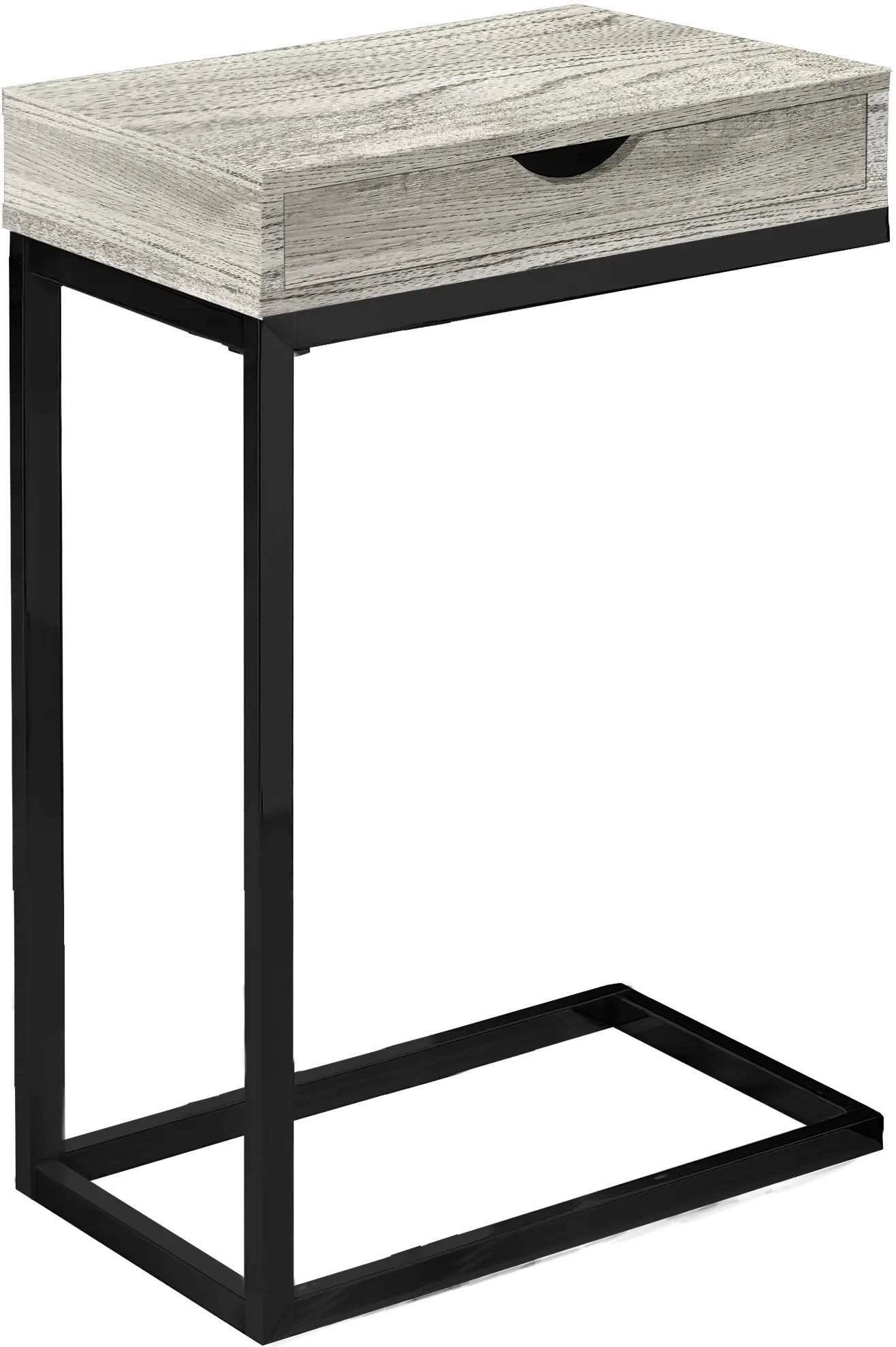 Contemporary Gray Accent Table with Drawer-3