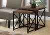 Brown Nesting Tables with Black Legs - Set of 2