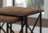 Brown Nesting Tables with Black Legs - Set of 2-2