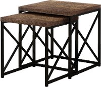 Brown Nesting Tables with Black Legs - Set of 2-3
