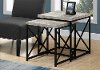 Gray Nesting Tables with Black Legs - Set of 2