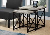 Gray Nesting Tables with Black Legs - Set of 2