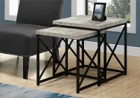 Gray Nesting Tables with Black Legs - Set of 2