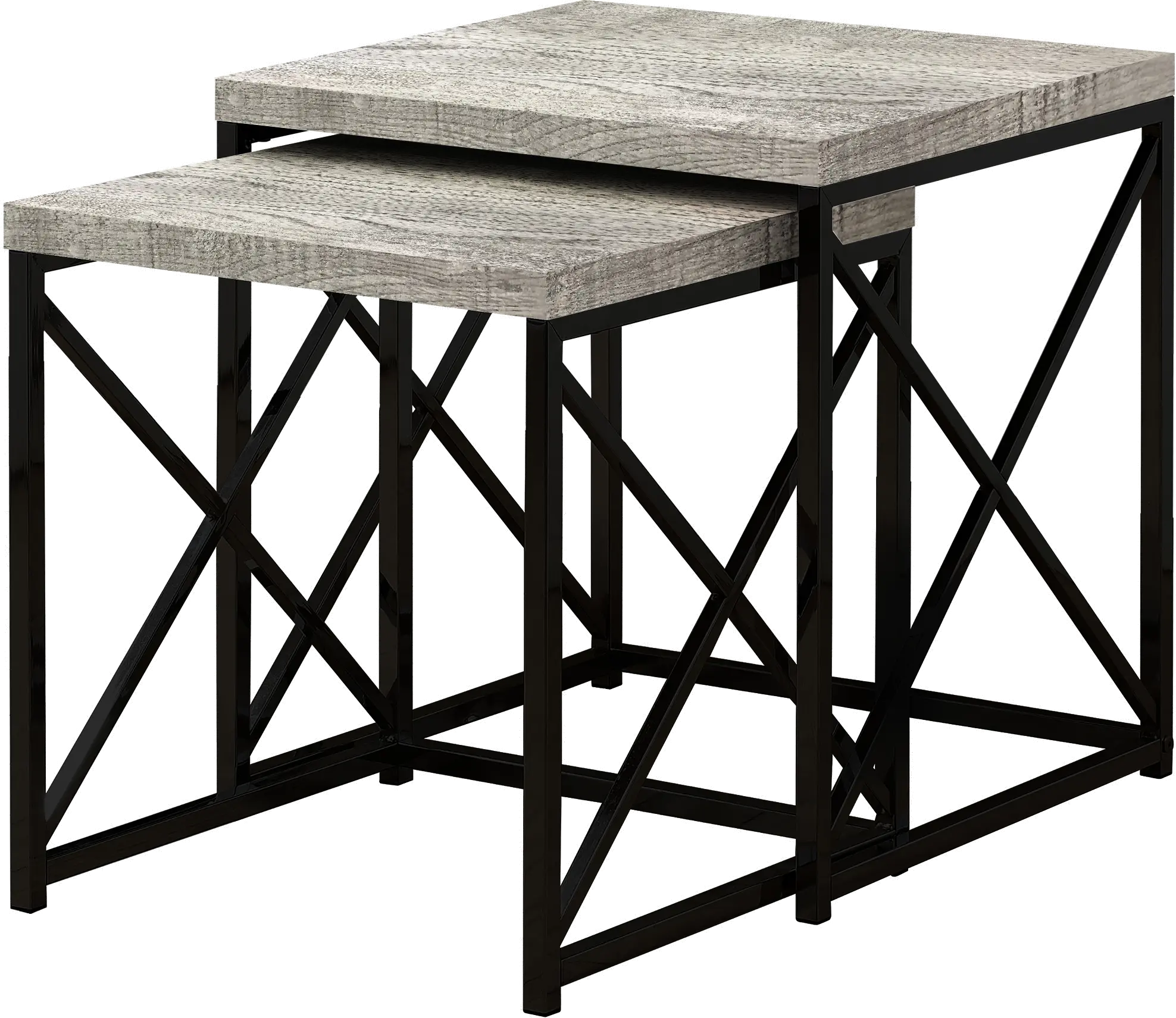 Gray Nesting Tables with Black Legs - Set of 2-3